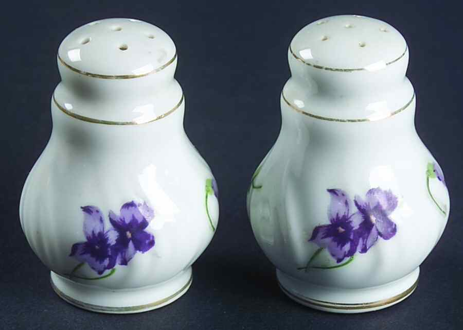 Sweet Violets Individual Salt & Pepper Set by Norcrest-1