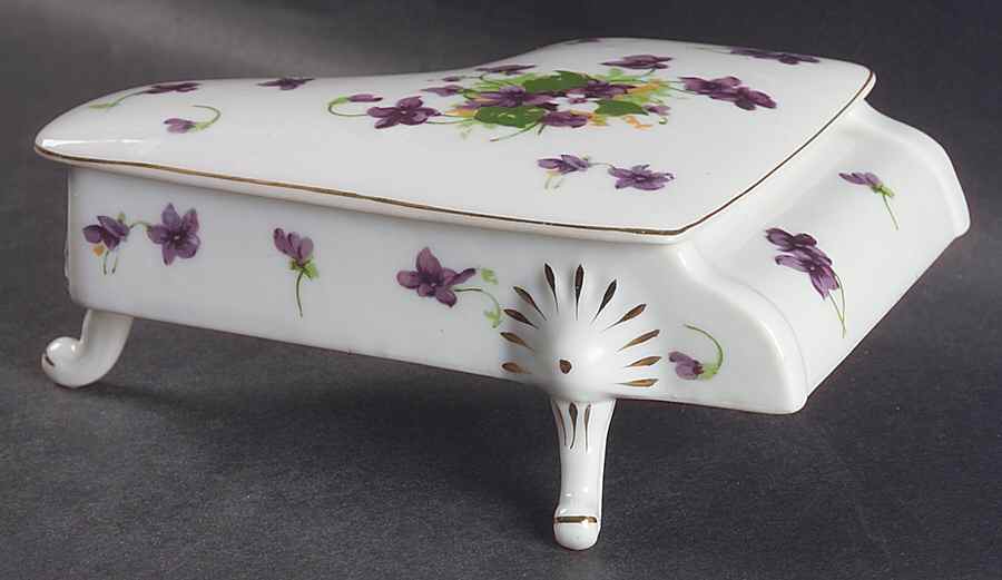 Sweet Violets Trinket Box with Lid by Norcrest-1