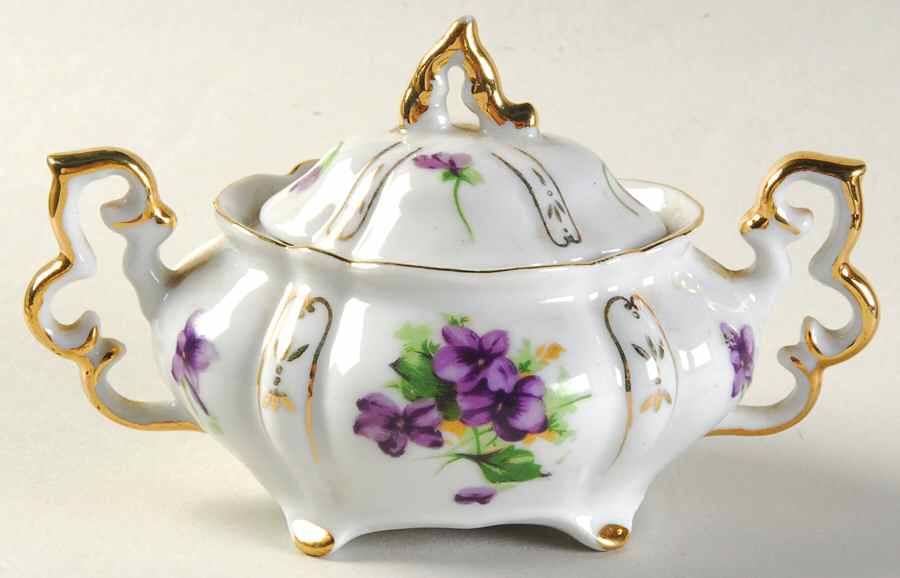 Sweet Violets Individual Sugar Bowl & Lid by Norcrest-1