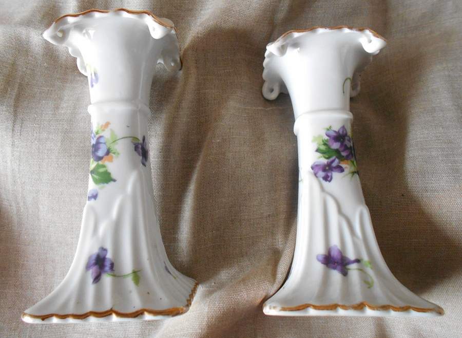 Sweet Violets 5" Candlestick by Norcrest-1