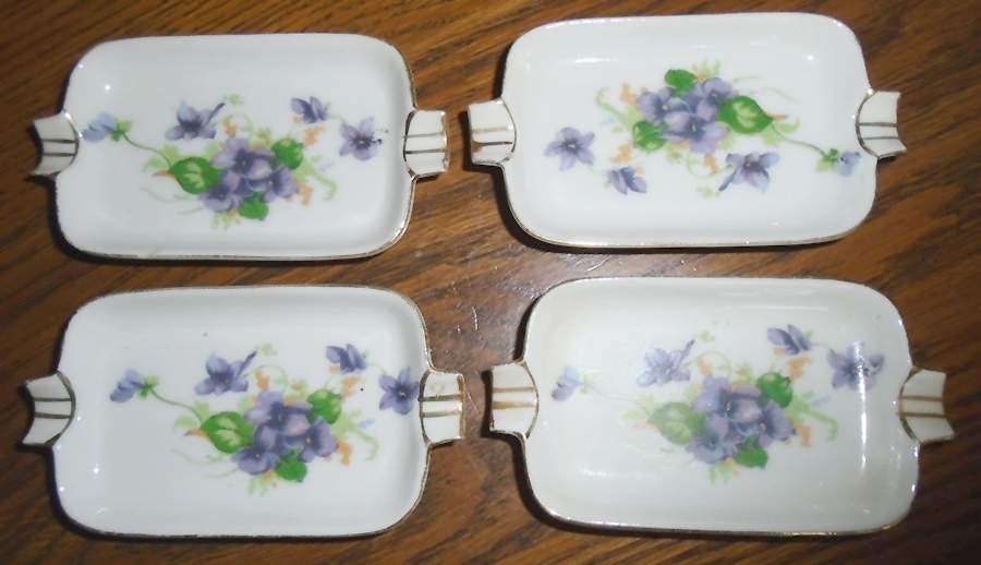 Sweet Violets 4" Rectangular Ashtray by Norcrest-1
