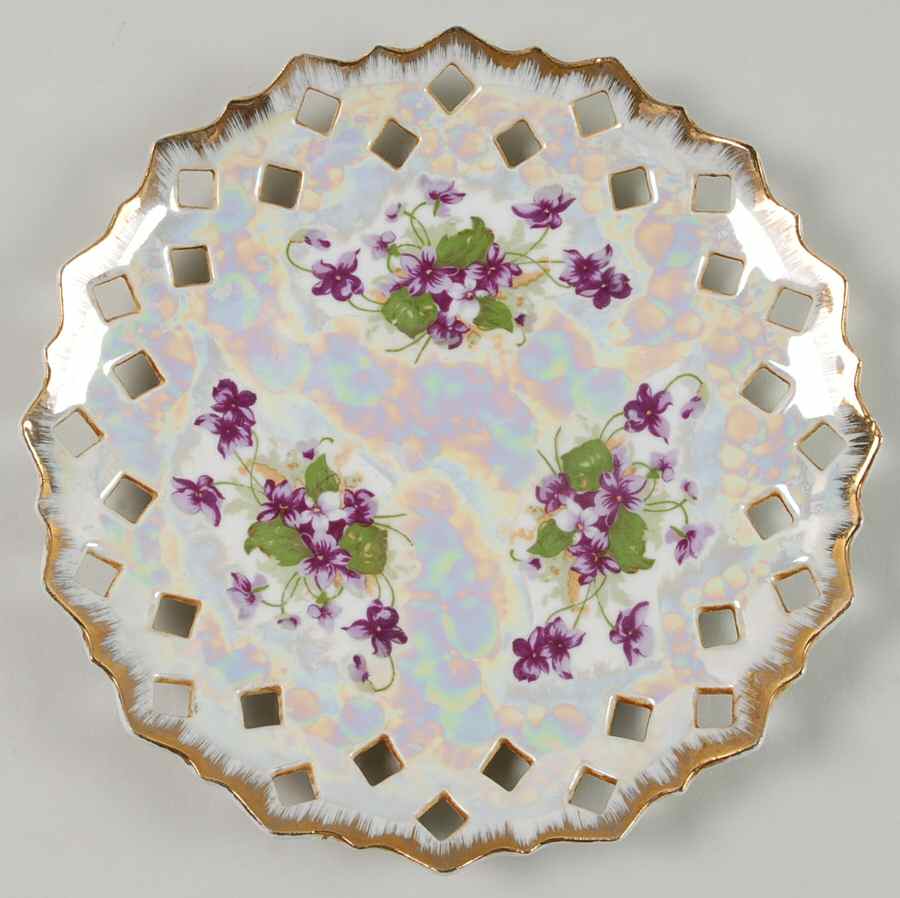 Sweet Violets Pierced Edge Salad Plate by Norcrest-1