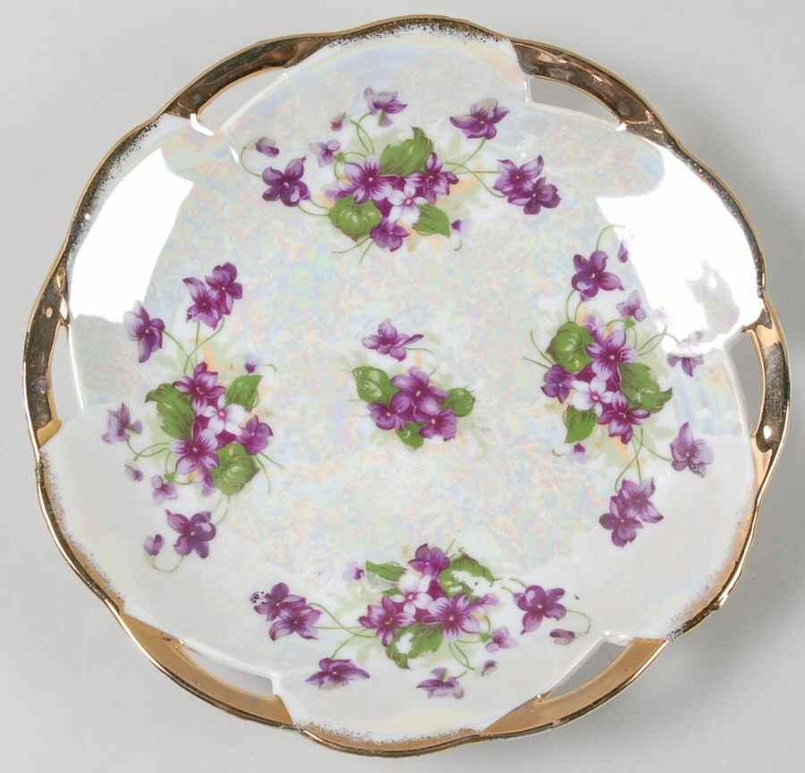 Sweet Violets Pierced Edge Salad Plate by Norcrest-1