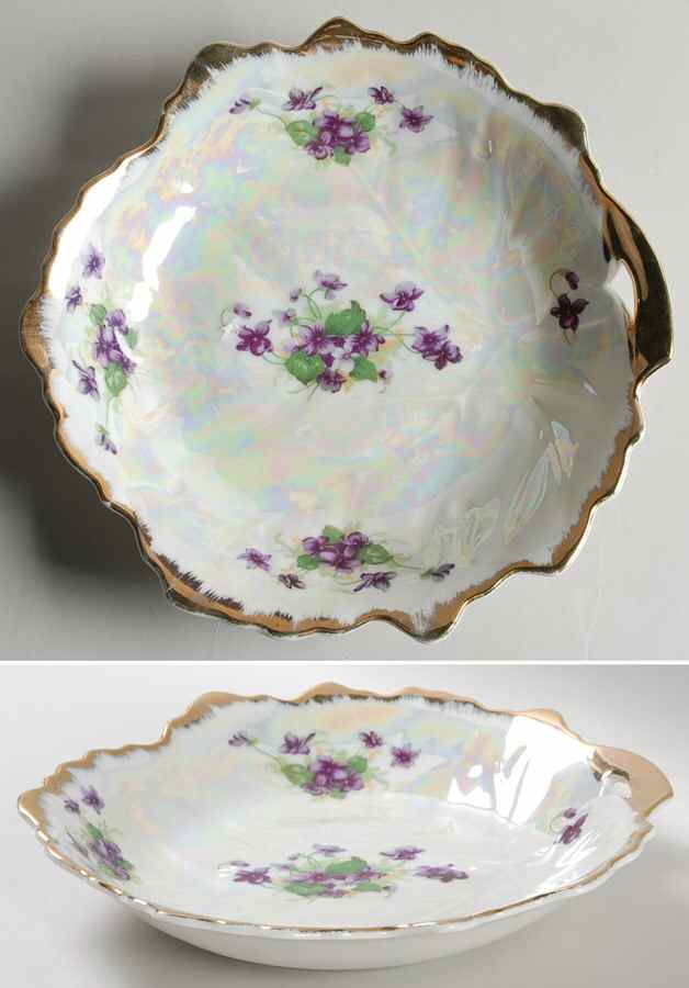 Sweet Violets Leaf Shaped Dish by Norcrest-1