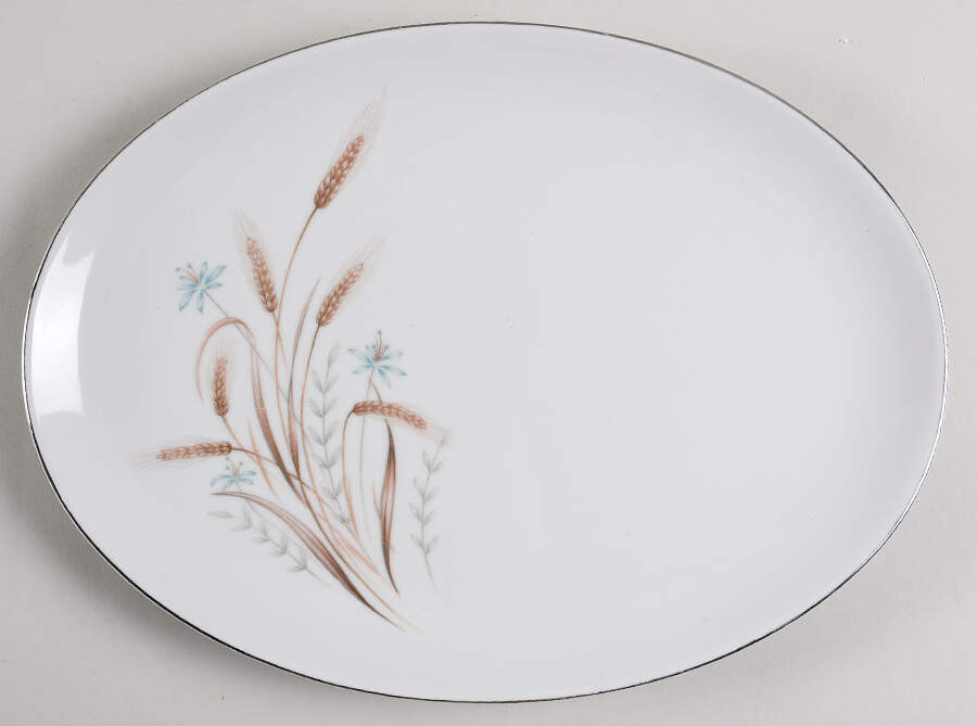 Wheat Bouquet 12" Oval Serving Platter by Norcrest-1