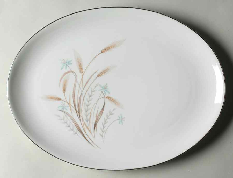 Wheat Bouquet 16" Oval Serving Platter by Norcrest-1