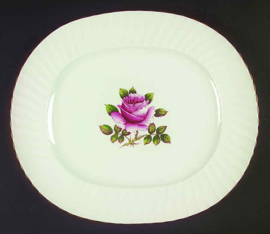 Carleton Rose 15" Oval Serving Platter by Northumbria-1