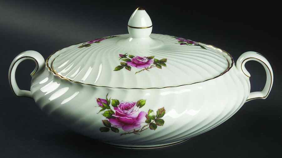 Carleton Rose Round Covered Vegetable by Northumbria-1