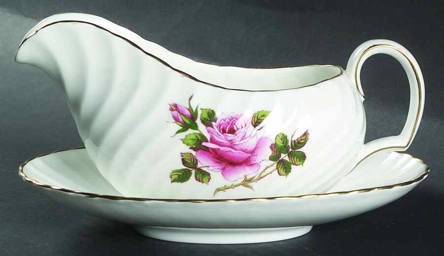 Carleton Rose Gravy Boat & Underplate by Northumbria-1