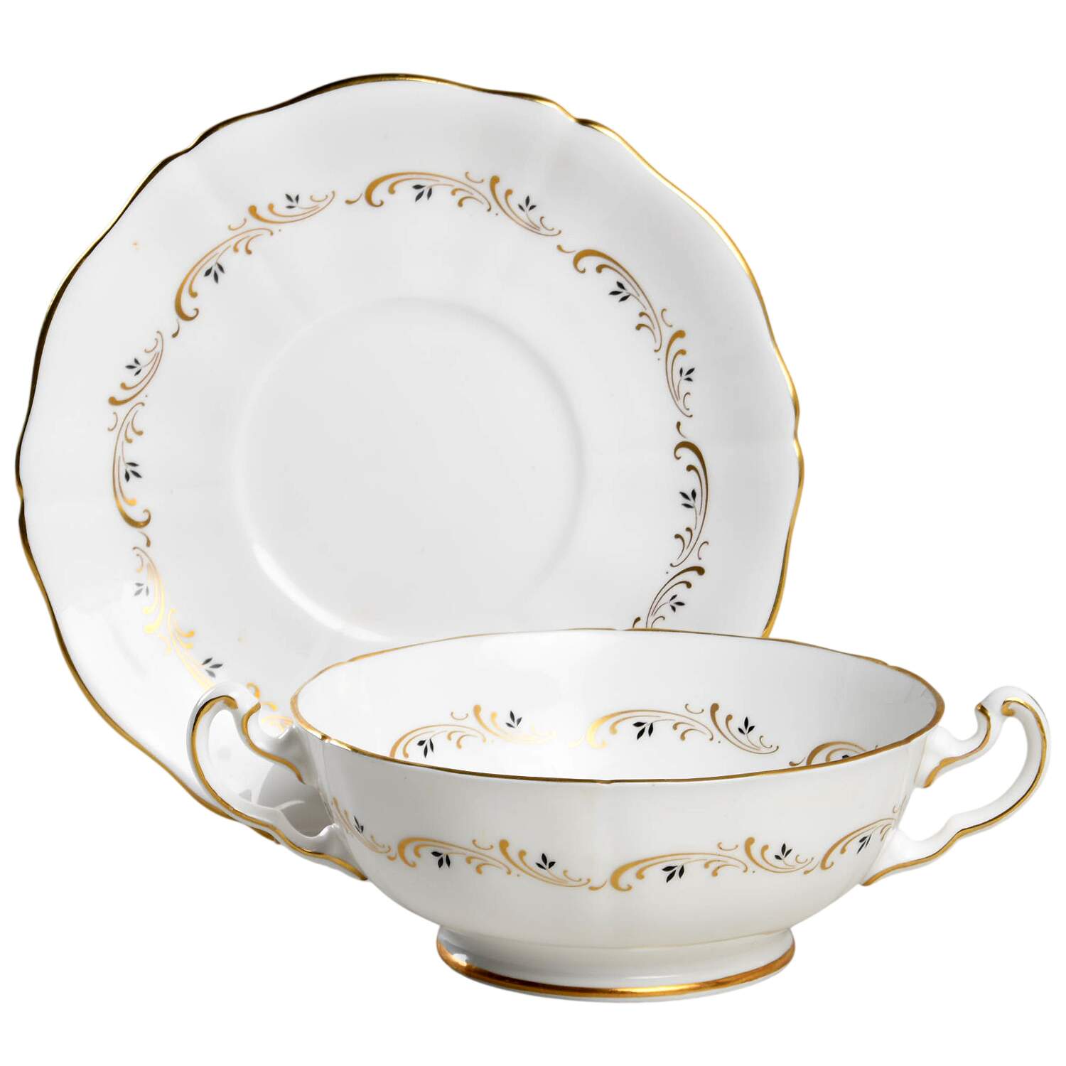 Lake Louise Footed Cream Soup Bowl & Saucer Set by Northumbria-1
