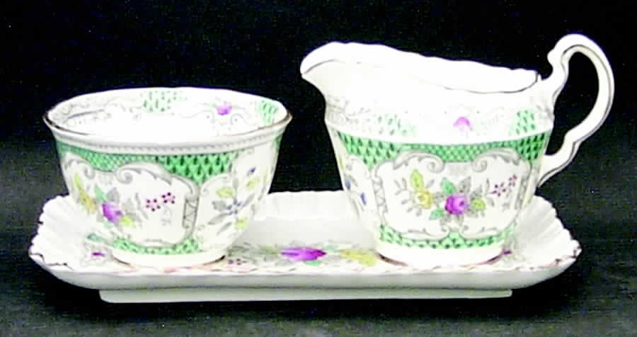 Lowestoft Mini Creamer & Open Sugar with Tray by Northumbria-1