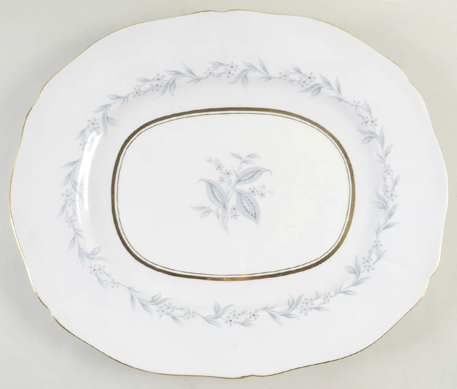 Morning Mist (Scalloped) 13" Oval Serving Platter by Northumbria-1