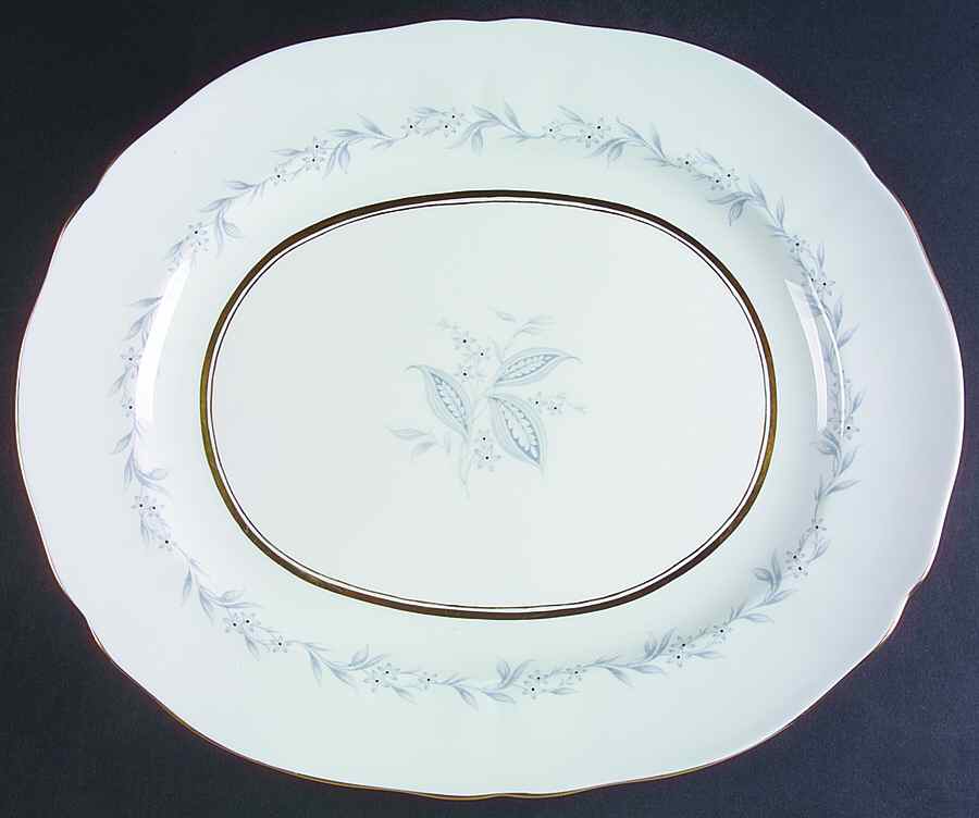 Morning Mist (Scalloped) 15" Oval Serving Platter by Northumbria-1