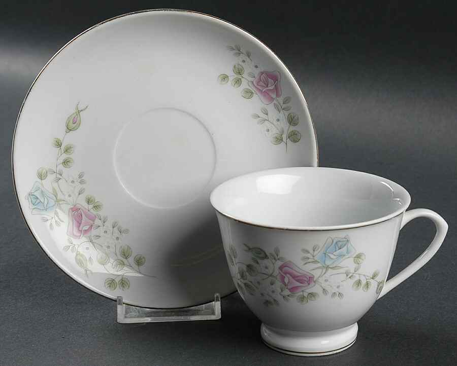 Cambridge Rose Footed Cup & Saucer Set by Northridge-1