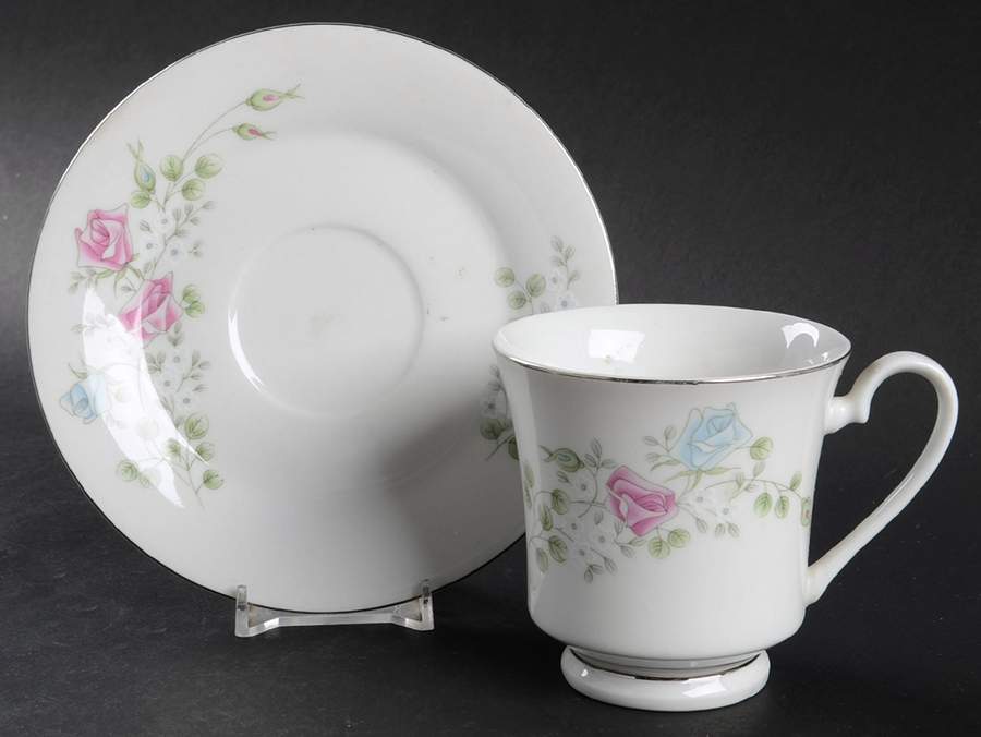 Cambridge Rose Footed Cup & Saucer Set by Northridge-1