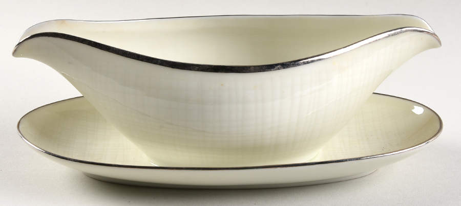 Moonlight Gravy Boat with Attached Underplate by Nunome-1