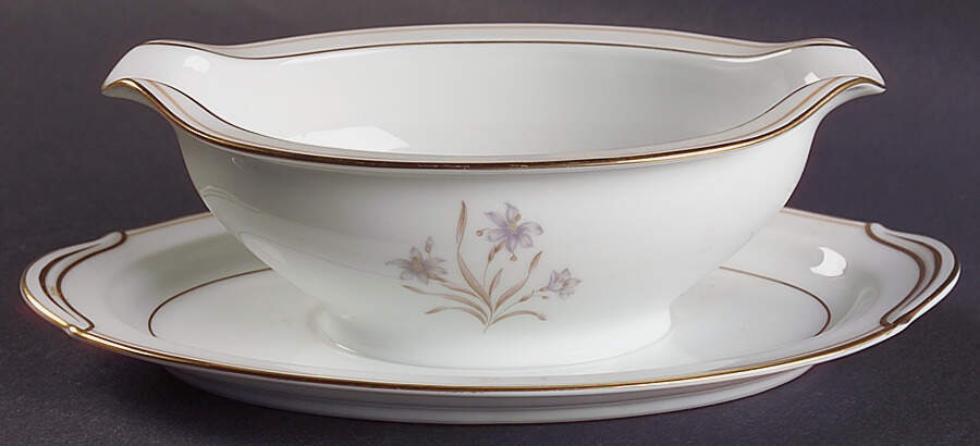 563 Gravy Boat with Attached Underplate by Noritake-1