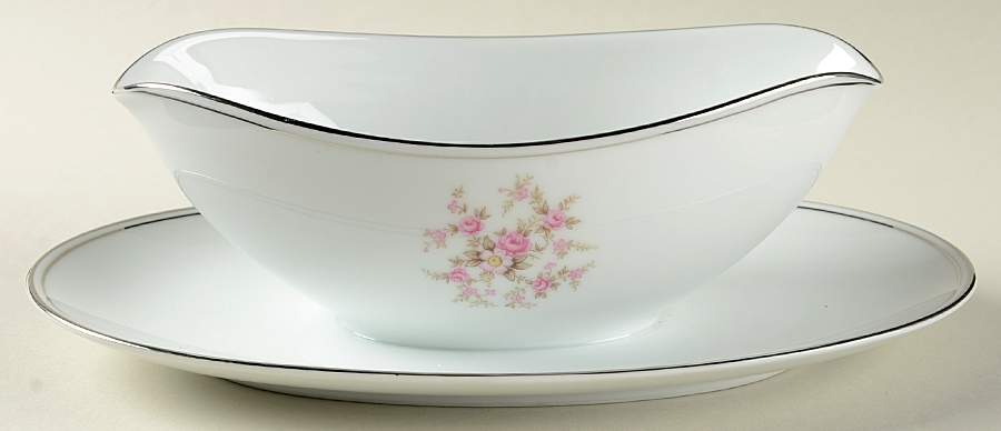 587 Gravy Boat with Attached Underplate by Noritake-1