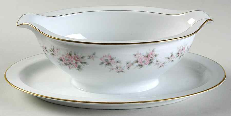 Chantilly Gravy Boat with Attached Underplate by Noritake-1