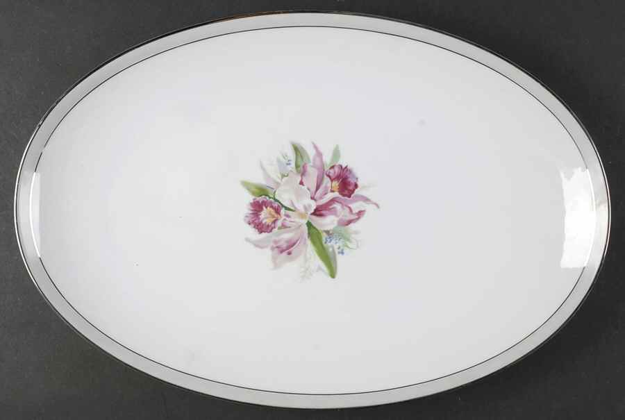 Orchid 16" Oval Serving Platter by Noritake-1