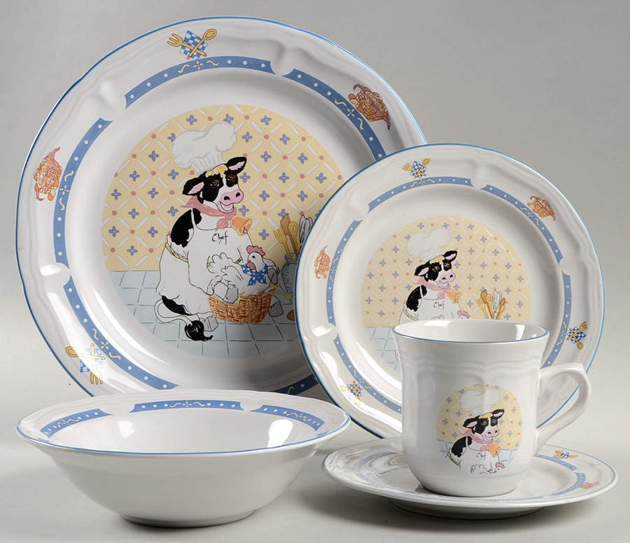 Kitchen Kow 5 Piece Place Setting by Newcor-1