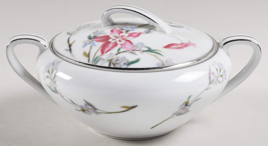 Verna (Platinum Trim) Sugar Bowl & Lid by Noritake-1