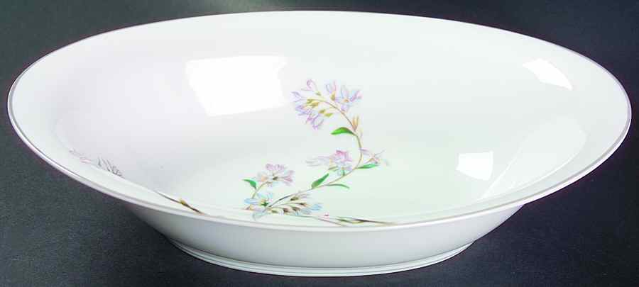 Verna (Platinum Trim) 10" Oval Vegetable Bowl by Noritake-1