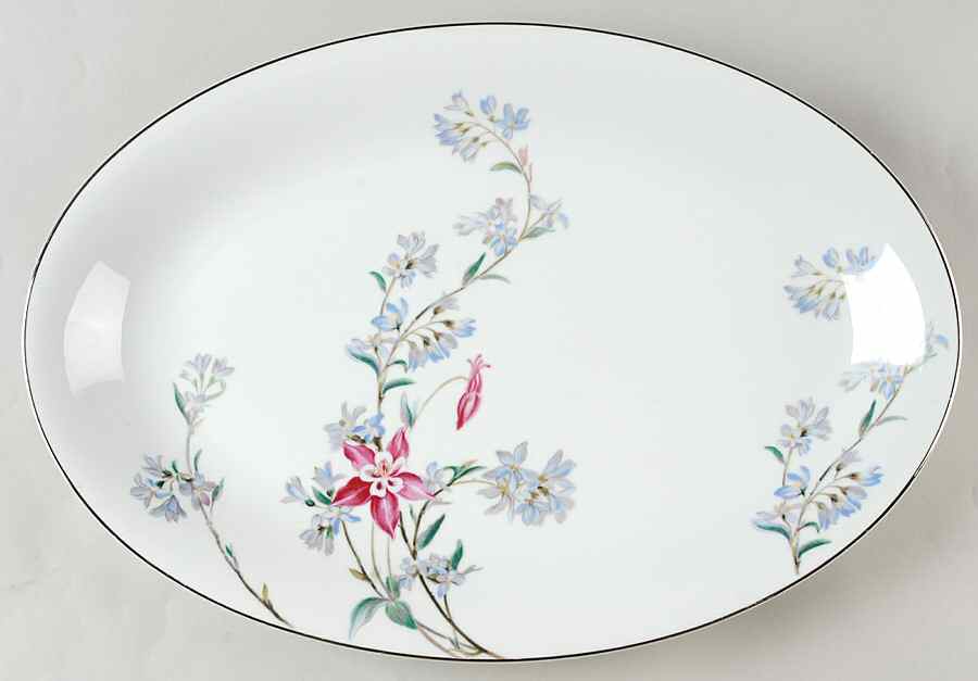 Verna (Platinum Trim) 16" Oval Serving Platter by Noritake-1