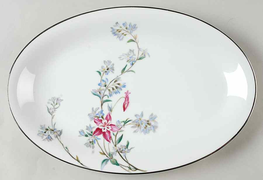 Verna (Platinum Trim) 12" Oval Serving Platter by Noritake-1