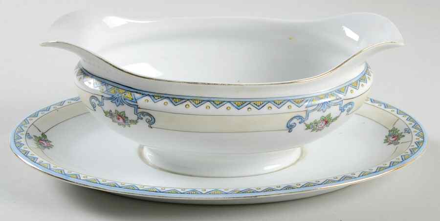 N944 Gravy Boat with Attached Underplate by Noritake-1