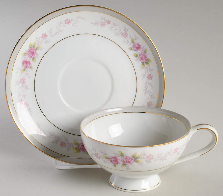 Claridge (Gold Trim) Footed Cup & Saucer Set by Narumi-1