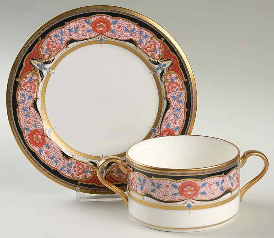 Golden Procession Cream Soup Bowl & Bread Plate/Saucer Set by Noritake-1