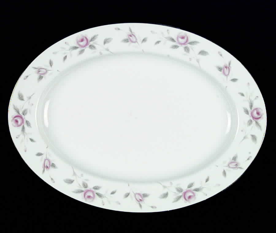 Plymouth Rose 12" Oval Serving Platter by Nasco (Japan)-1