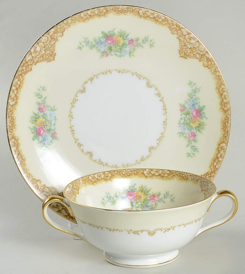 N995 Footed Cream Soup Bowl & Saucer Set by Noritake-1