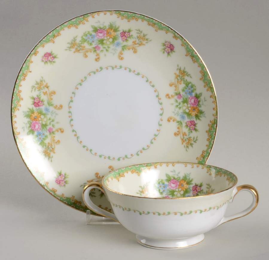 N997 Footed Cream Soup Bowl & Saucer Set by Noritake-1