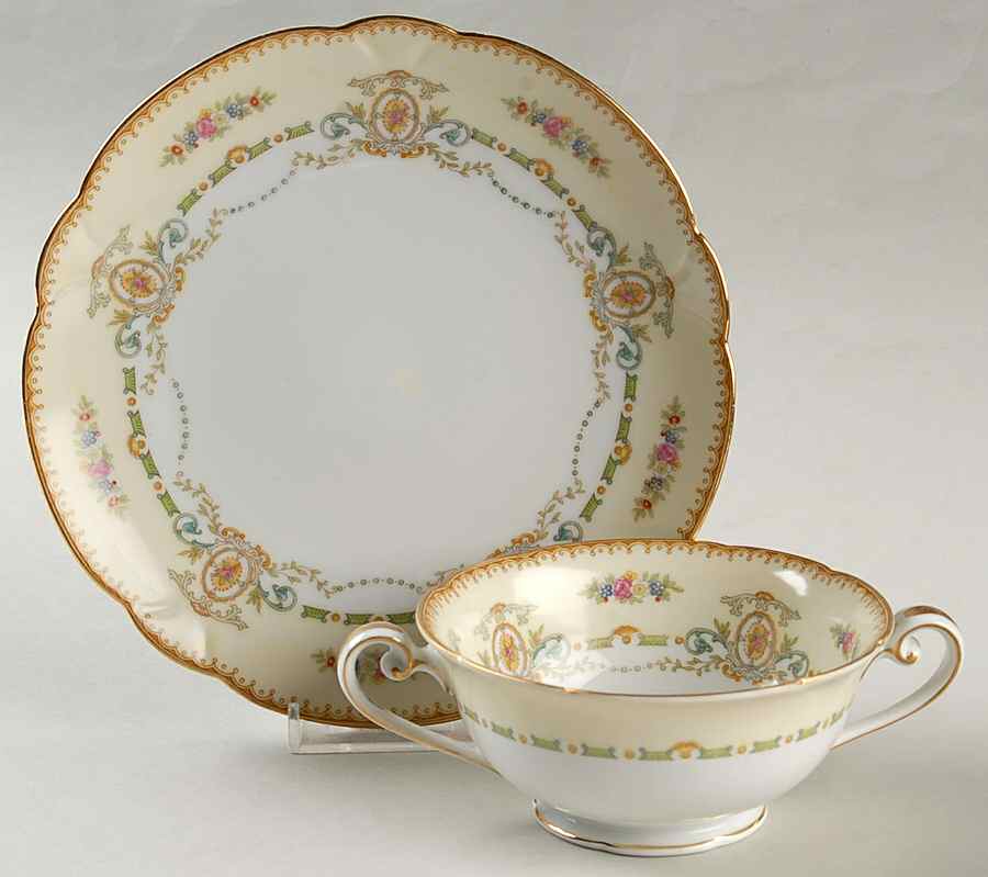 N1000 Footed Cream Soup Bowl & Saucer Set by Noritake-1