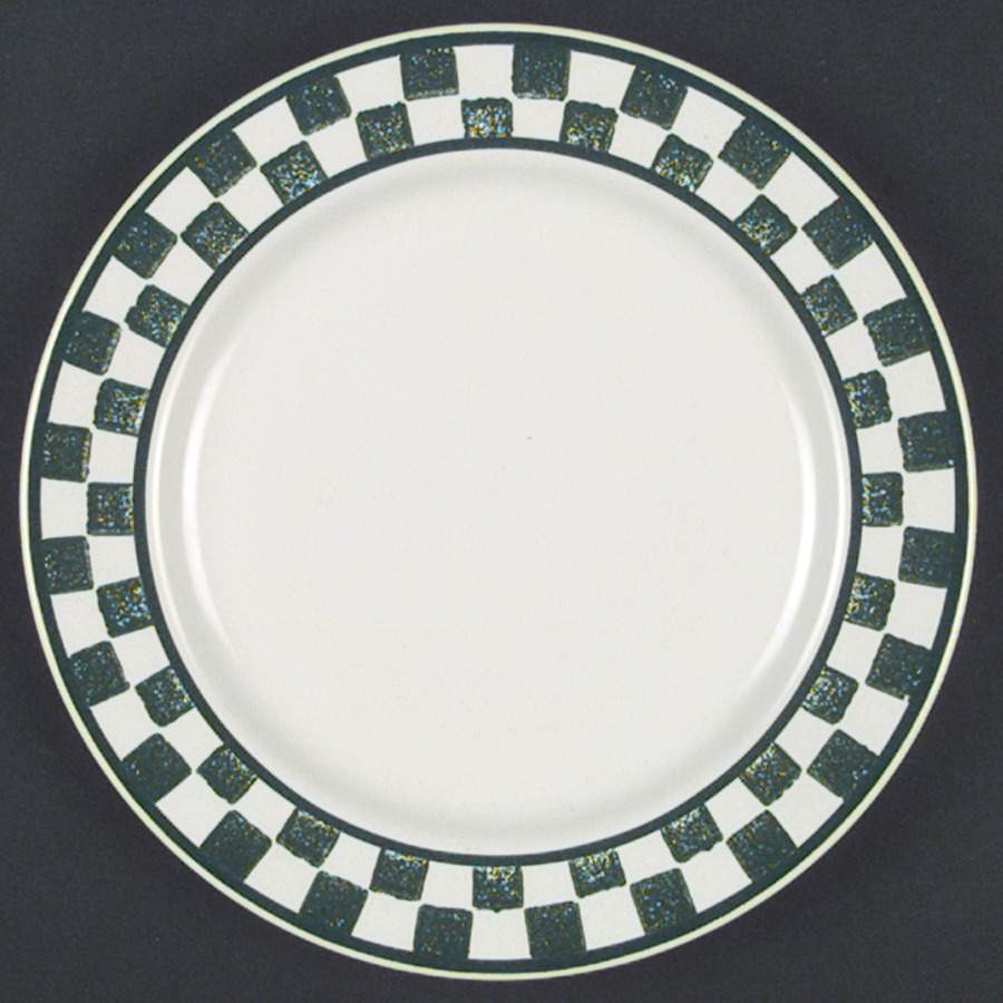 Checks Evergreen Dinner Plate by Nancy Calhoun-1