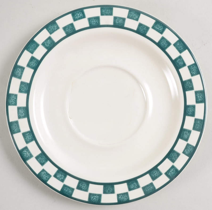 Checks Evergreen Saucer by Nancy Calhoun-1