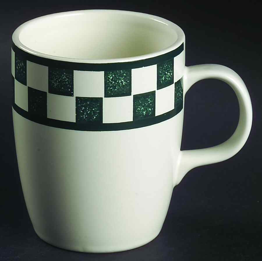 Checks Evergreen Mug by Nancy Calhoun-1