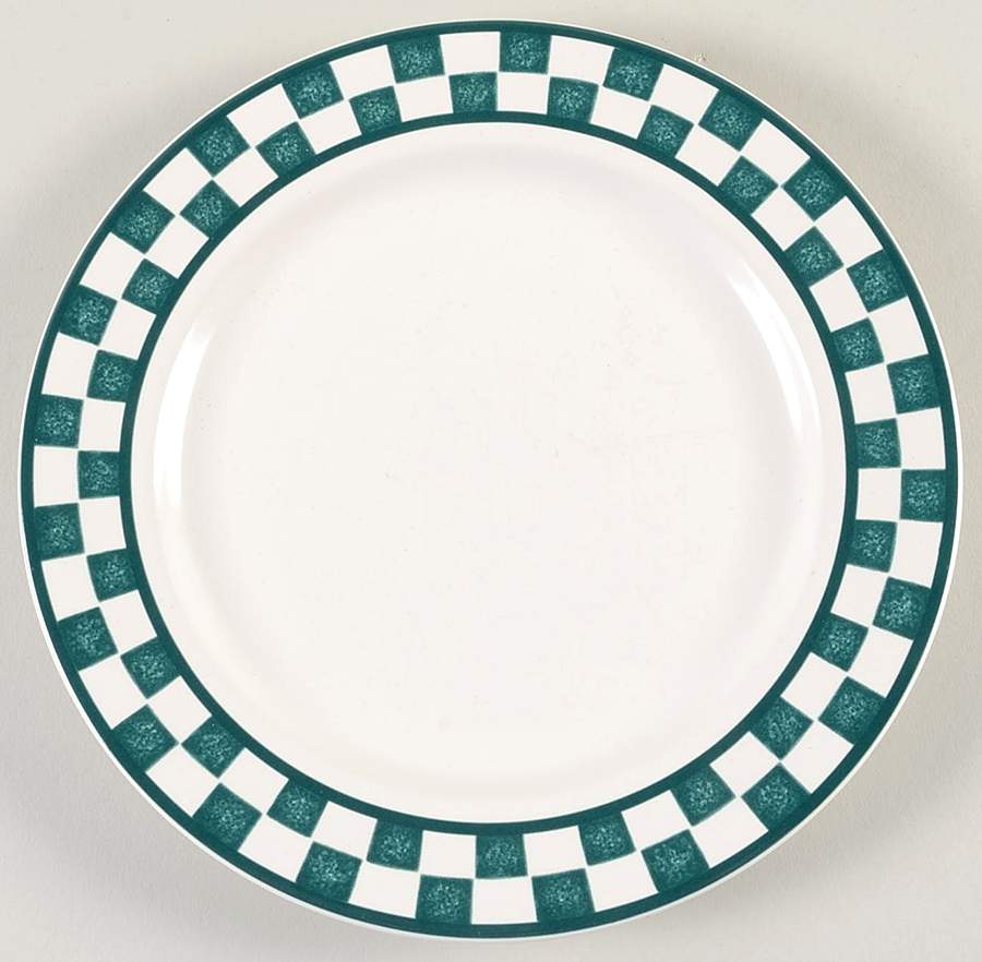 Checks Evergreen Salad Plate by Nancy Calhoun-1