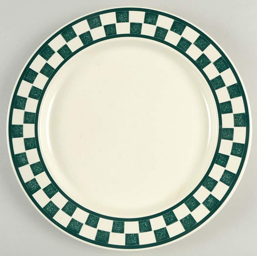 Checks Evergreen 12" Chop Plate (Round Platter) by Nancy Calhoun-1