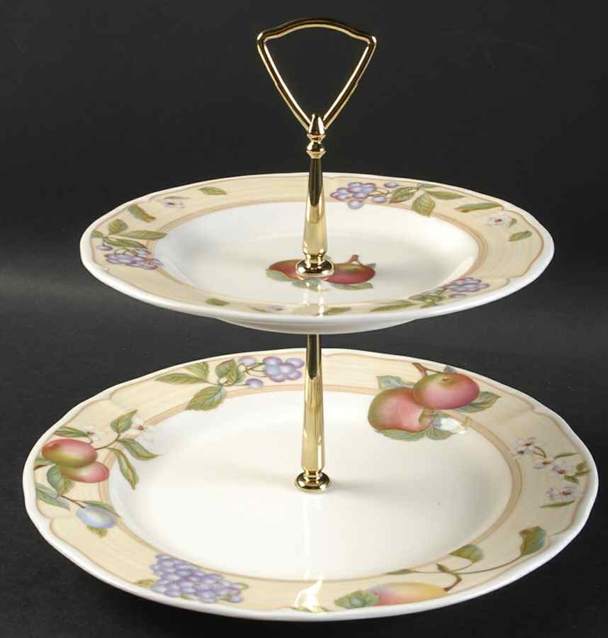 Fruit Canyon 2 Tiered Serving Tray (Dinner & Salad Plate) by Noritake-1