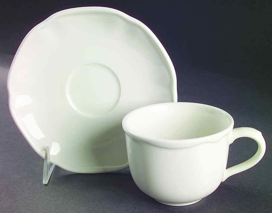 Gourmet White Flat Cup & Saucer Set by Noritake-1