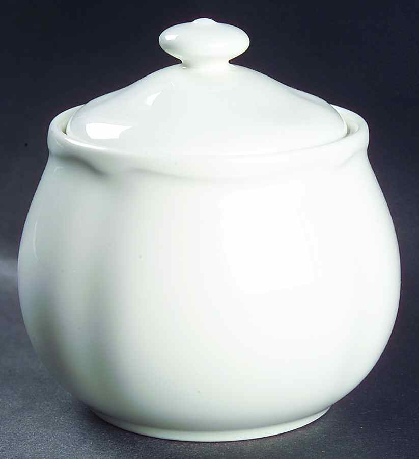 Gourmet White Sugar Bowl & Lid by Noritake-1