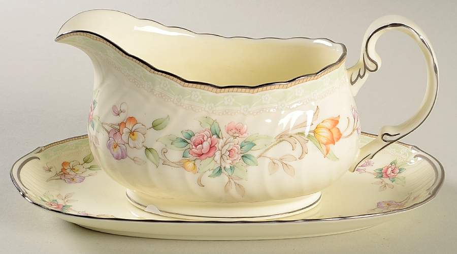 Norwalk Gravy Boat & Underplate (Relish/Butter) by Noritake-1