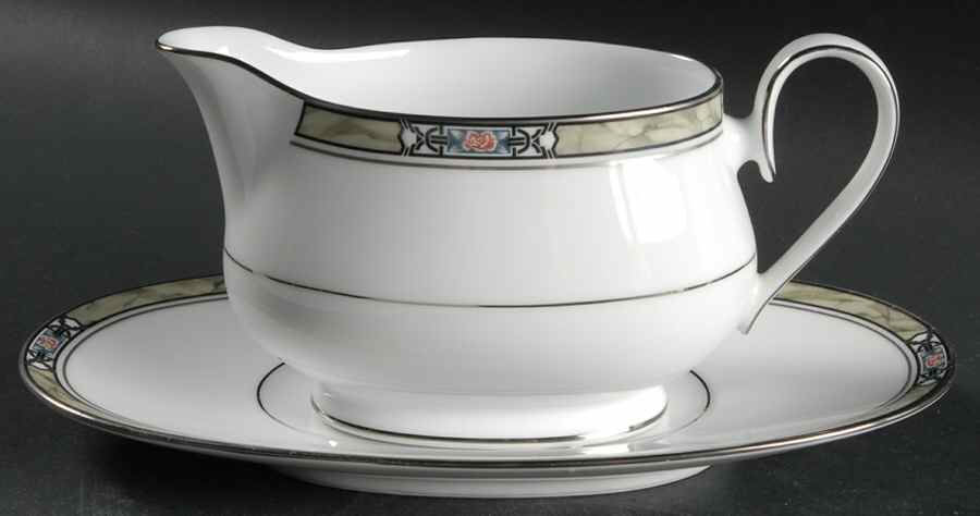 Canova Gravy Boat & Underplate (Relish/Butter) by Noritake-1