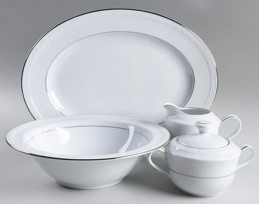 Whitecliff Platinum 5 Piece Hostess Set by Noritake-1