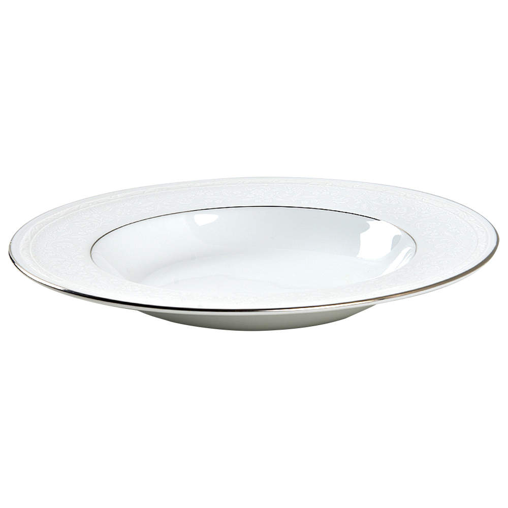 Whitecliff Platinum Rim Soup Bowl by Noritake-1