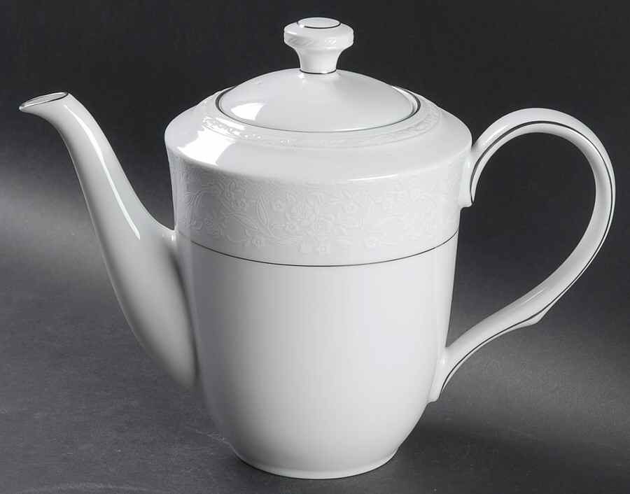 Whitecliff Platinum Tea/Coffee Pot & Lid by Noritake-1