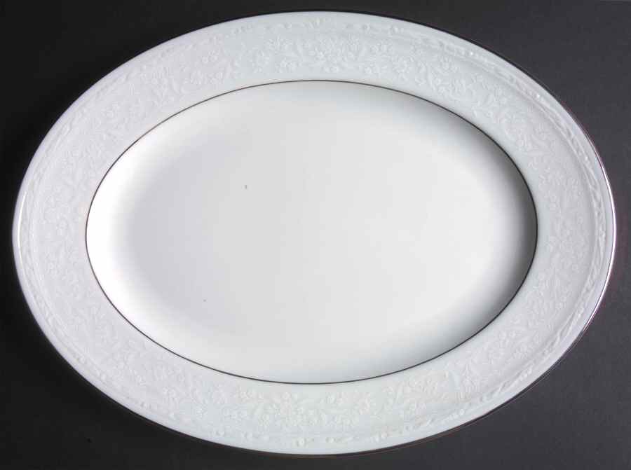 Whitecliff Platinum 13" Oval Serving Platter by Noritake-1